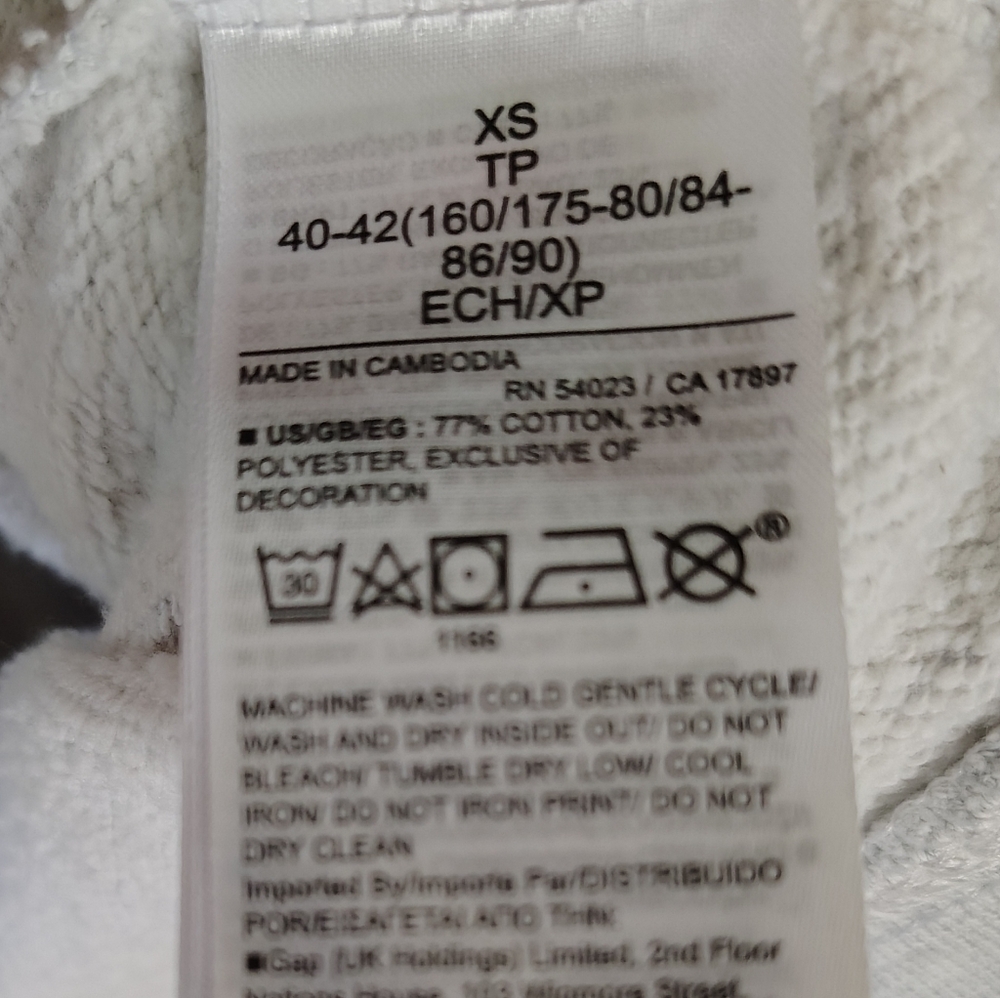 GAP Light Gray Full Zip Hooded Sweatshirt Size XS - Picture 5 of 7